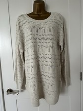 Women's Fat Face Cream Open Knit Jumper Size 14 BNWOT