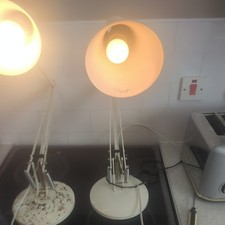 2  Vintage HCF Denmark Architect Lamp 1970 anglepoise White Desk Top one faulty 