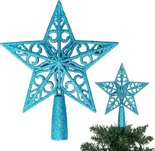 5cm ice blue glitter - blue, star