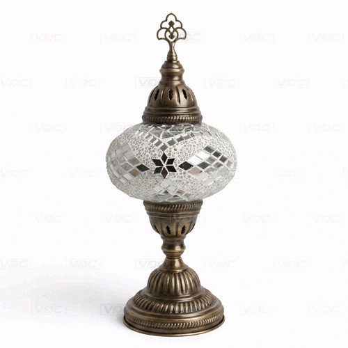 White turkish mosaic table - white,