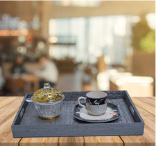 Leather effect serving tray