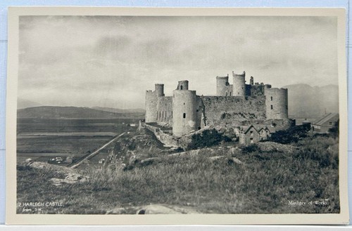 Rppc postcard harlech - rppc,