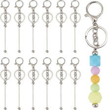 12PCS Beadable Keychain Bars
