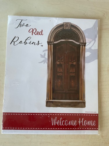 Two red robins welcome home - welcome,