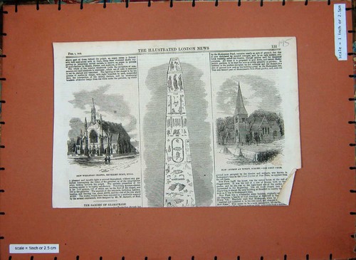 Old antique print - print, 1862