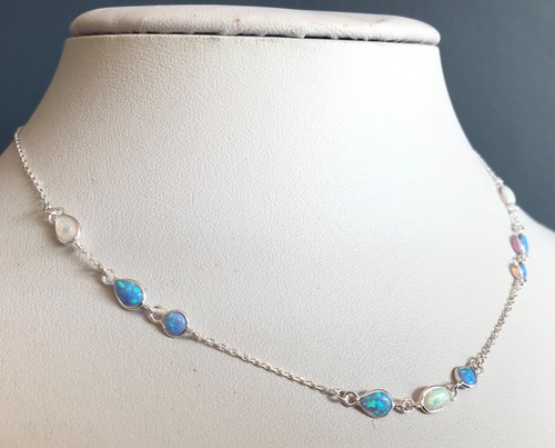 Opal pendant necklace solid - necklace,