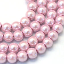 GLASS  FAUX PEARL BEADS ROUND
