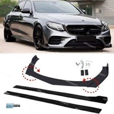 For Benz W211 W212 W213 E Class Side Skirt + Front Bumper Lip Spoiler Splitter