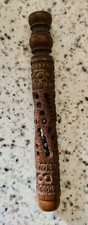 Antique Wooden Carved Needle Case with Stanhope (View of Toronto)