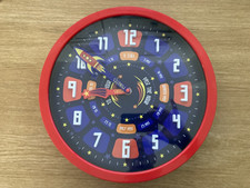 Fun Learning Rocket Wall Clock for Kids – Red Frame, Educational Time-Teaching 