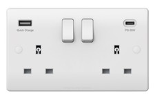 Double wall plug socket gang - double,