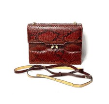 Genuine Red Snakeskin Leather