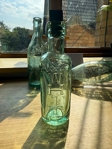Antique aqua embossed glass - antique,