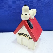 Peanuts Snoopy Dog Coin Bank Money Box 1970 Repaired!