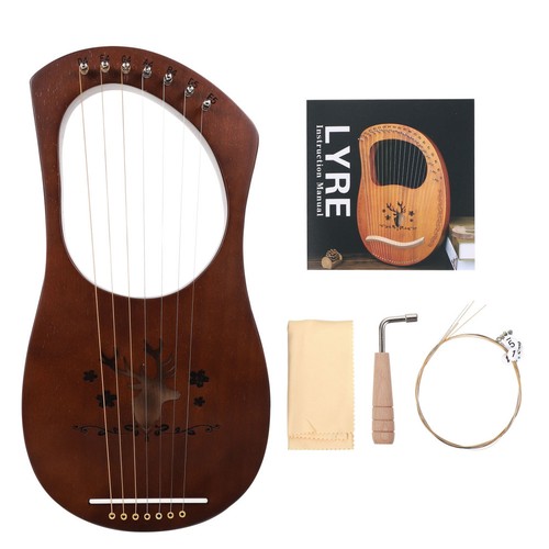 Set wooden harp retro style - retro,