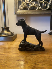 Border Terrier  - On Rocks / Figurine / Ornament / Bronze / Dogs - Terriers