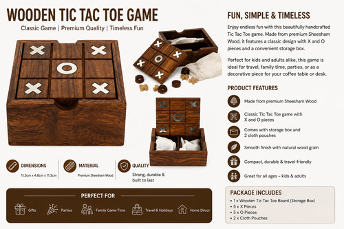Handmade wooden tic - handmade,