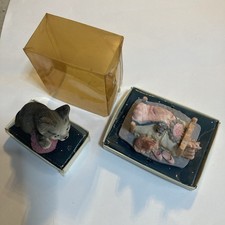 2 Vintage Cat ornaments