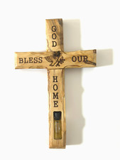6.3 Olive Wood Cross God Bless