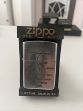 Cleanest, Rare Vietnam Zippo Lighter 71-72 KHE SANH With Stand And Papers