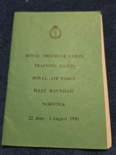 Royal observer corps training - ,