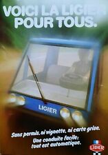 LIGIER car sales brochure. French text prospekt catalogue. Sans Permis microcar