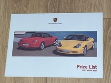 2003 Porsche Boxster S 996 C2 C4 Turbo GT2 Options Price List  911 Targa Carrera