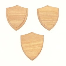 Solid oak shield plaque - solid,