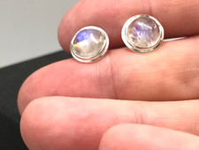 rainbow moonstone stud