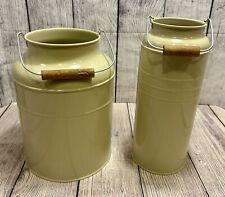 2 Vintage Ikea Milk Cans Sage