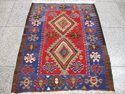 Vintage turkish kilim rug 4x5 - rug,