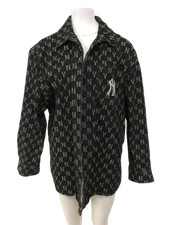 NEW YORK YANKEES Men's UK L Black Denim Jacket with NY Logo Design Pre-Loved