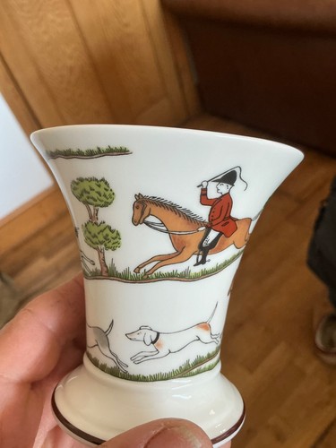 Green stamped coalport - stamped, hunting