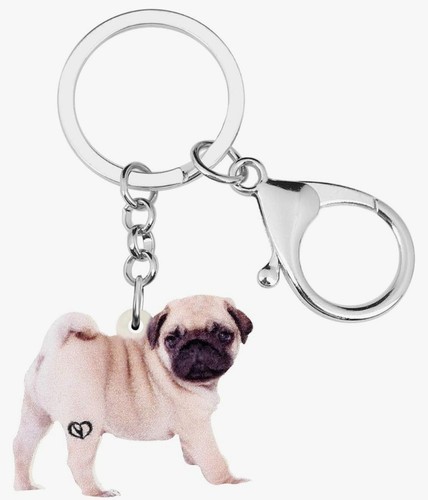 Pug dog keyring keychain bag - pug,
