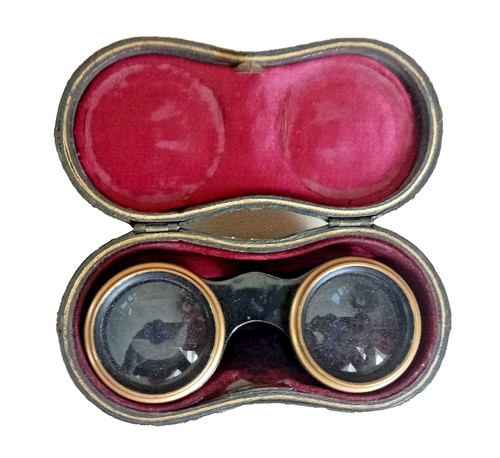 Antique black opera glasses - black,