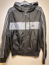 Adidas Originals Black & Grey Lightweight Windbreaker Jacket Excell Con - Size L