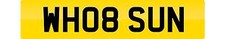 PRIVATE NUMBER PLATE WH08 SUN