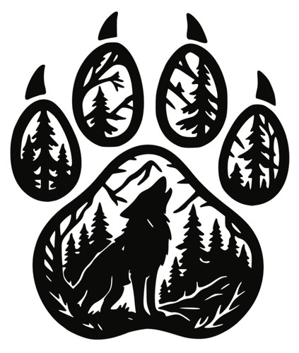 Wolf howling paw forest - wolf,