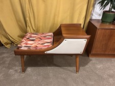 Chippy Heath Vintage Telephone Table Hall Seat Mid Century 70s