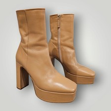 ZARA Nude Tan Beige Leather