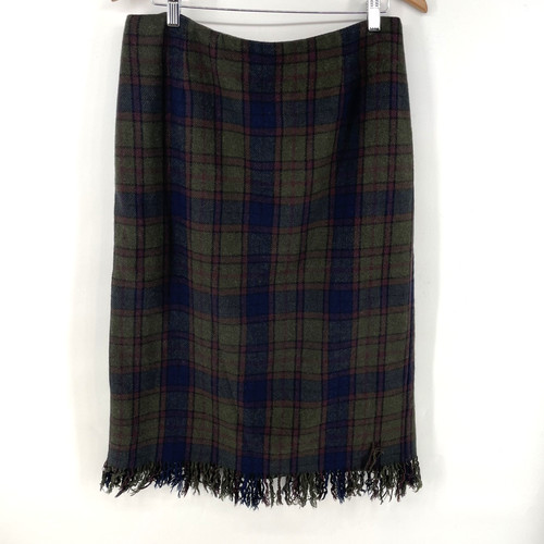 Vtg midi blanket fringe skirt - blanket,
