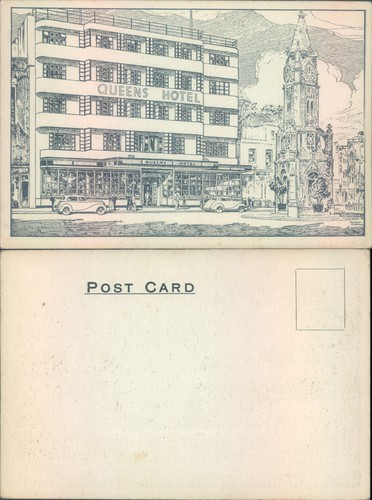 Queens hotel and clock - clock, tower