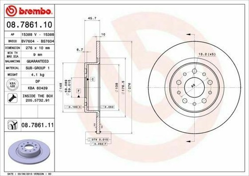 Pair brake discs - brake, brembo