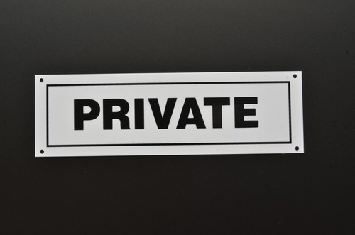 Private plastic door sign - private,