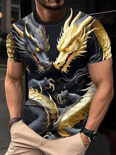 Men dragon print - men's,