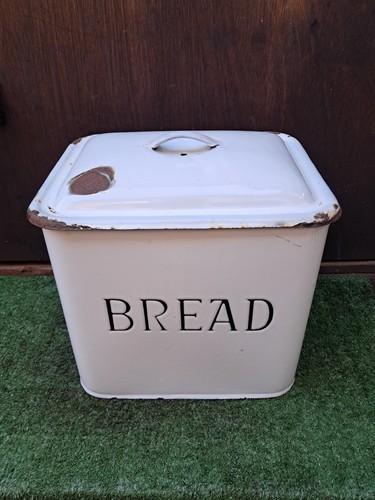 Vintage enamel bread bin - enamel,