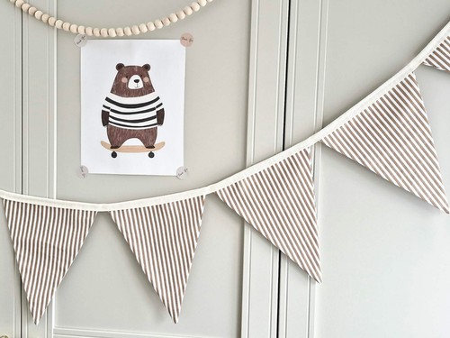 Fabric bunting neutral - bunting,
