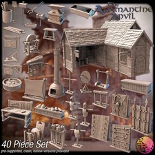 Blacksmith shop terrain - shop, set