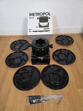 Vintage IKEA Fondu Set METROPOL Black Enamel Pot 6 Plates -  New Open Box Retro 