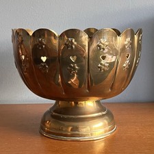 Vintage Footed Brass Bowl With